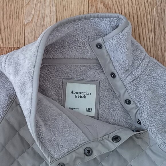 Women Abercrombie Asymmetrical Snap-Up Fleece Pullover kangaroo pocket XXS A&F - Picture 5 of 6